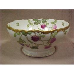 Hand painted porcelain bowl"Thistles" in ro