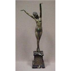 Bronze statue, 28 1/4" h., "Egyptian Dancer