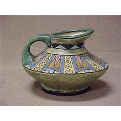 Art Pottery pitcher in geometric Art Deco d