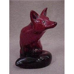 ROYAL DOULTON FOX FIGURINE "FLAMBE", 4-1/2"