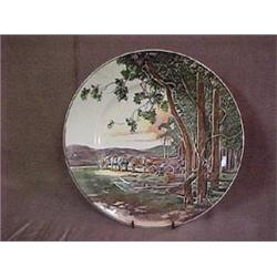 PLATE D6307, SCENIC WITH MEN LOADING LOGS O