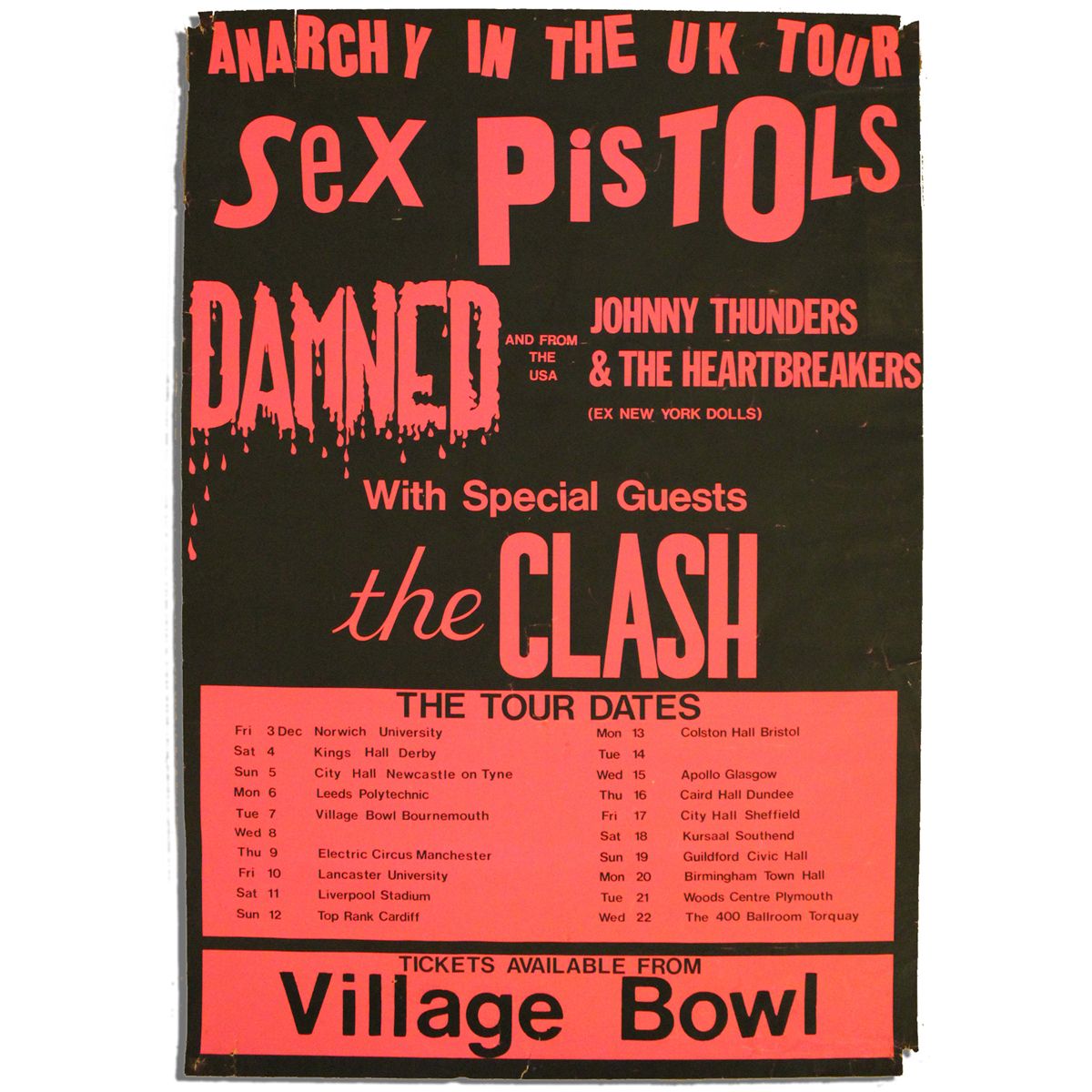 Sex Pistols & Clash Tour Poster