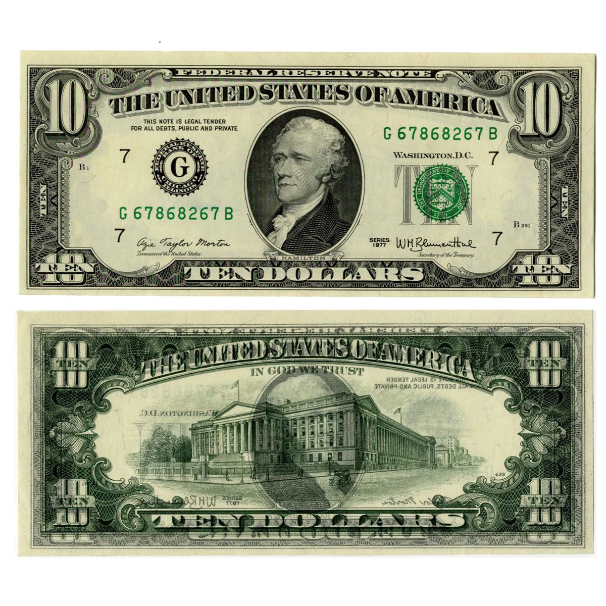 1977 $10 Federal Reserve Error Note