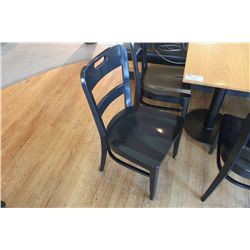 BLACK WOOD DINING CHAIRS