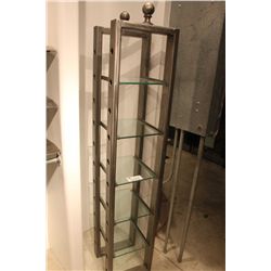 2 METAL AND GLASS SHELVES