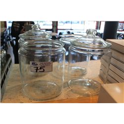4 GLASS CONTAINERS