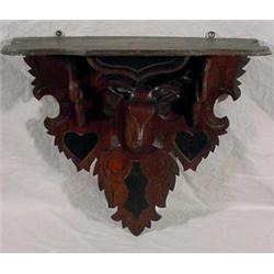 Carved Walnut Hanging Shelf, Ca. 1880
