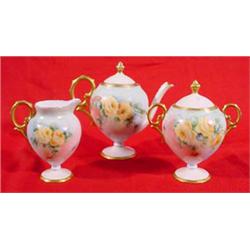 3 Piece Hand Painted China Tea Set, Ca. 1910