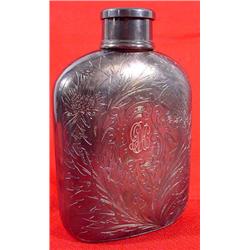 Silver Plated Flask & Telescoping Cap/Cup