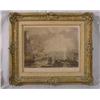 Hand Colored 18th C. Print of Sea Port