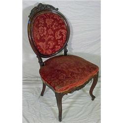 Carved Victorian Upholstered Chair