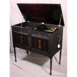 Console Style Edison Crank Phonograph