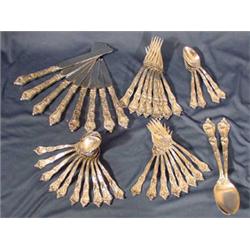 36 Piece Sterling Reed & Barton Intaglio Pattern Flatware