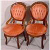 Image 1 : Pair of Carved Walnut Victorian Parlor Chairs