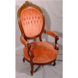Carved Walnut Victorian Arm Chair
