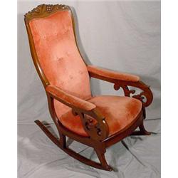 Victorian Walnut Carved Rocker