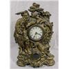 Gold Painted Cast Metal Mantel Clock, 19th C.