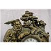 Image 2 : Gold Painted Cast Metal Mantel Clock, 19th C.