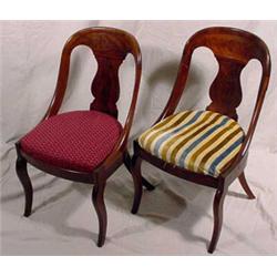 Pair of Empire Mahogany Side Chairs