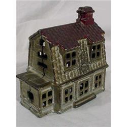 Painted Cast Building Bank, Ca. 1880