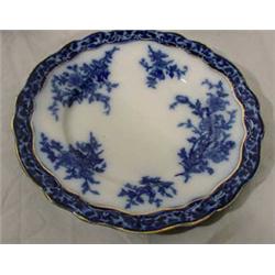 10 Flow Blue Salad Plates Touraine Pattern