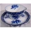 6 Flow Blue "Touraine England" Cup & Saucer Set