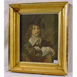 Frame Ca. 1860 w/ 20th C. Print of 17th C. Portrait