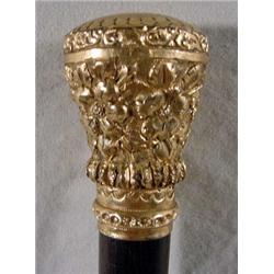 Gold Filled Handle Victorian Walking Stick, Ca. 1875