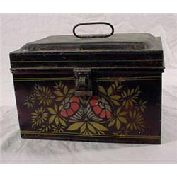 Tole Painted Tin Deed Box, Ca. 1900