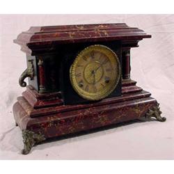 Faux Painted "Gilbert" Marble Mantel Clock