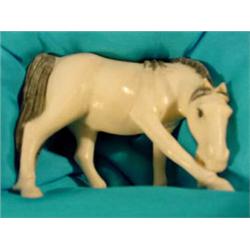 8 Hand Carved Ivory Horse Figures