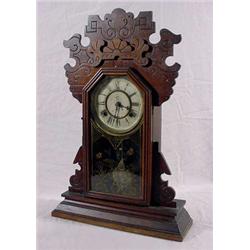 "Waterbury" East Lake Style Carved Walnut Kitchen Clock, Ca. 1880