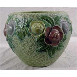Roseville Unsigned "588-9" Planter w/ Raised Roses, Ca. 1920