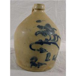 1 Gallon Stoneware Jug "Hart", Blue Decorated