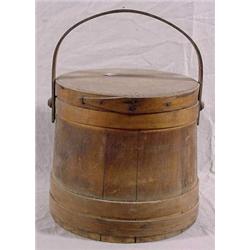 Firken Pine Covered Bucket, Ca. 1880