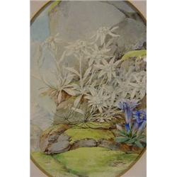 W/C on Paper Signed "A. Lunzer" Mountainscape