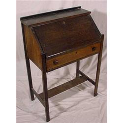 Arts & Crafts Oak Drop Front Desk