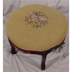 Victorian Walnut Finger Carved Footstool