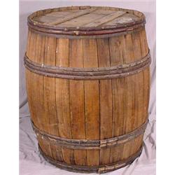 Monumental Pine Stave Type Shipping Barrel