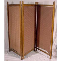 Arts & Crafts Mission Style Oak 3-Panel Folding Dressing Screen, Ca. 1910