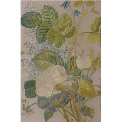 Early Needlework Still Life of Bouquet Flowers