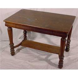 Victorian Oak Library Table, Ca. 1900