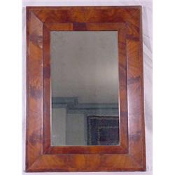 Crotch Mahogany Veneered Hanging Mirror, Ca. 1860