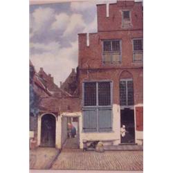 Colored Print of Dutch Street Scene, Ca. 1880