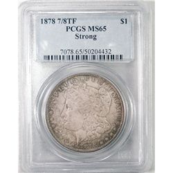 1878 7/8 TF Morgan $  PCGS65 strong nice original toning