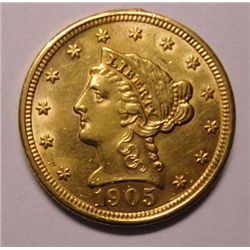 1905  $ 2  1/2  Gold Liberty