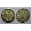Image 2 : 1942 and 1944S Walker half $  MS64. 1942 has a neet die break across eagles brea