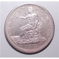 1874CC Trade $  obv is borderline AU reverse solid AU