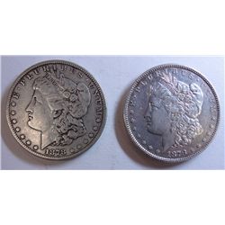 1878 8F XF and a 7/8F VF Morgan $