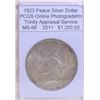 1923 Peace Silver Dollar PCGs MS-66 w/Appraisal